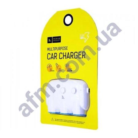 АЗП блок Hoco C1 (3 в 1) білий