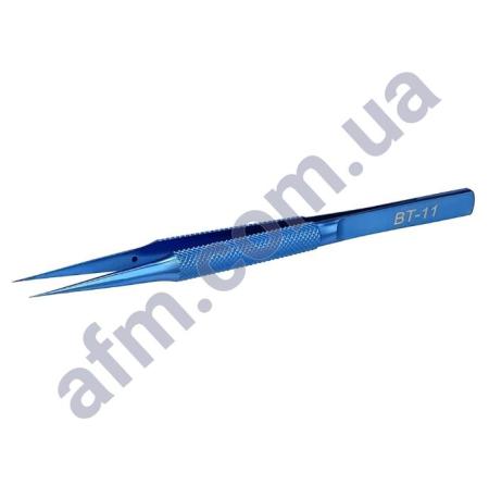 Пінцет в футляре титановый BT-11 прямий з рифлёными ручками
