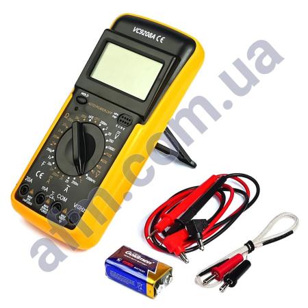 Мультиметр цифровой VC9208A с термопаром (ток до 20А)