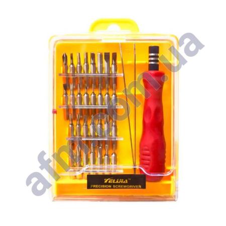 Набір інструментів Teligia (ручка,  32 насадки,  вигнутий пинцет) ПОВРЕЖДЕНА УПАКОВКА!