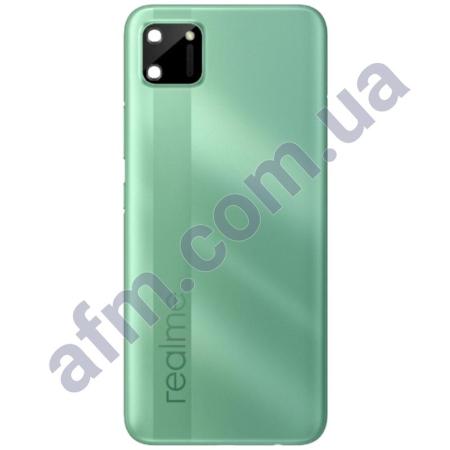 Задняя крышка Realme C11 зелёная + стекло камеры