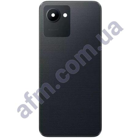 Задняя крышка Realme C30s чёрная Stripe Black + стекло камеры