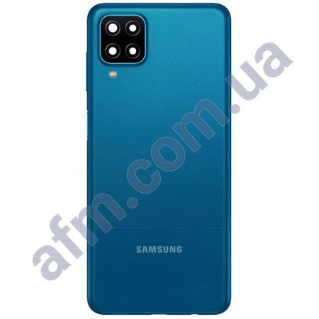 Задняя крышка Samsung A125 Galaxy A12/ A127 синяя Blue + стекло камеры
