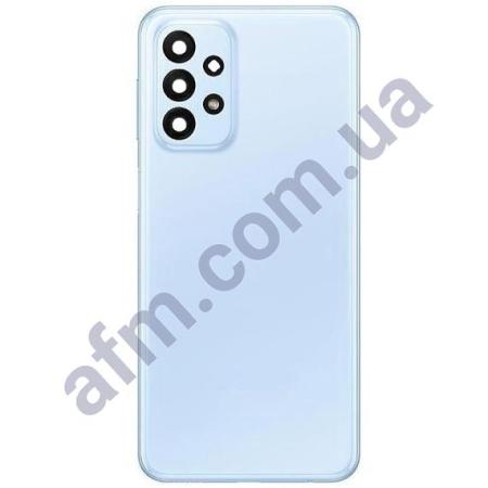 Задняя крышка Samsung A235 Galaxy A23 голубая Blue + стекло камеры!