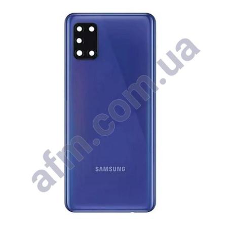 Задняя крышка Samsung A315 Galaxy A31 синяя Prism Crush Blue + стекло камеры