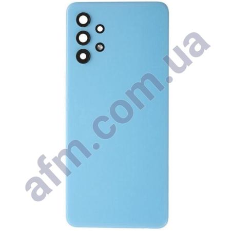 Задняя крышка Samsung A325 Galaxy A32 2021 синяя Awesome Blue + стекло камеры