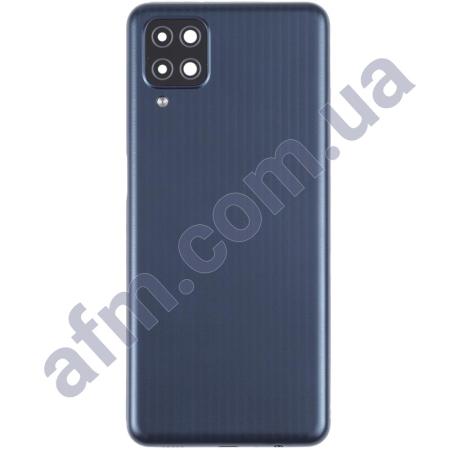 Задняя крышка Samsung M127 Galaxy M12 чёрная Black + стекло камеры