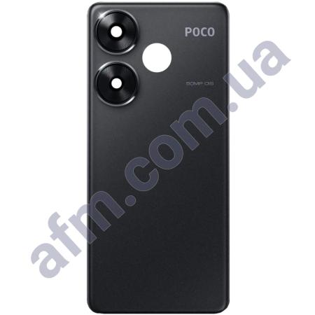 Задняя крышка Xiaomi Poco F6 чёрная + стекло камеры