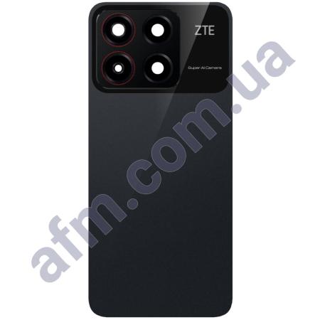 Задняя крышка ZTE Blade A35 чёрная + стекло камеры