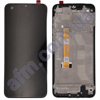 Дисплей Realme C11/ C12/ C15/ Narzo 30A чорний + рамка