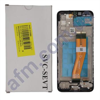 Дисплей Samsung сервісний A035G Galaxy A03 (163*72) чорний + рамка GH81-21626A