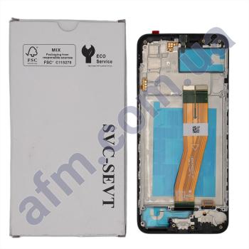 Дисплей Samsung сервісний A037F Galaxy A03S чорний (жёлтый шлейф) + рамка GH81-21232A