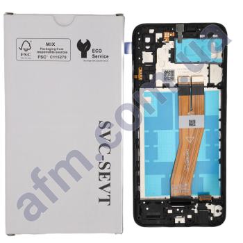 Дисплей Samsung сервісний A042 Galaxy A04E чорний + рамка GH82-25250A