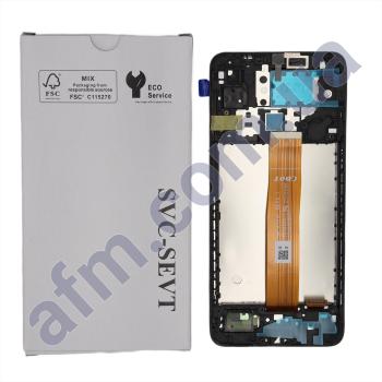 Дисплей Samsung сервісний A125 Galaxy A12 чорний + рамка GH82-24491A