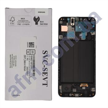 Дисплей Samsung сервісний A305 A30 2019 чорний + рамка GH82-19725A/ GH82-19202