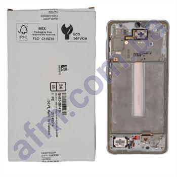 Дисплей Samsung сервісний A336 Galaxy A33 5G білий + рамка GH82-28143B