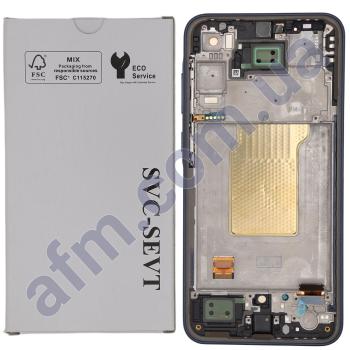 Дисплей Samsung сервисный A356 Galaxy A35 чёрный + рамка GH82-34224A