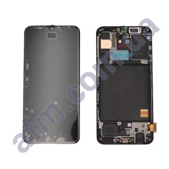 Дисплей Samsung сервісний A405 Galaxy A40 2019 чорний + рамка GH82-19672A