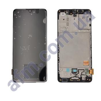 Дисплей Samsung сервісний A415 Galaxy A41 чорний + рамка GH82-22860A