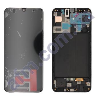 Дисплей Samsung сервісний A505 Galaxy A50 2019 чорний + рамка GH82-19204A