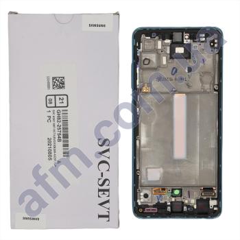 Дисплей Samsung сервисный A525 Galaxy A52/ A526 синий + рамка GH82-25230B
