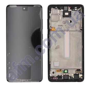 Дисплей Samsung сервісний A528B Galaxy A52S 5G чорний + рамка GH82-26909A