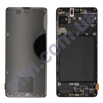 Дисплей Samsung сервісний A715 Galaxy A71 чорний + рамка GH82-22152A!