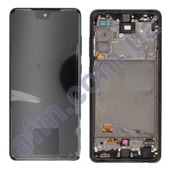 Дисплей Samsung сервісний A725 Galaxy A72 чорний + рамка GH82-25463A