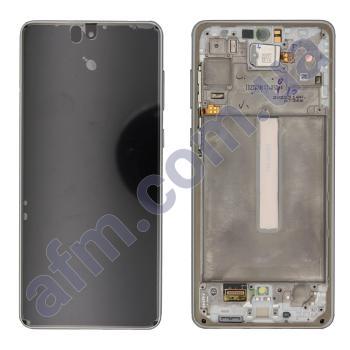 Дисплей Samsung сервісний A736 Galaxy A73 5G білий + рамка GH82-28884B
