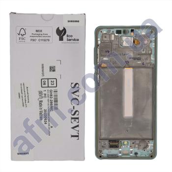 Дисплей Samsung сервисный A736 Galaxy A73 5G зелёный + рамка GH82-28884C