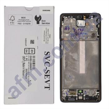 Дисплей Samsung сервісний A736 Galaxy A73 5G чорний + рамка GH82-28884A