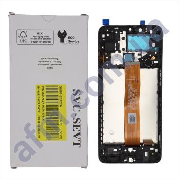 Дисплей Samsung сервісний M127 Galaxy M12 чорний + рамка GH82-25042A