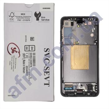 Дисплей Samsung сервісний S921 Galaxy S24 чорний + рамка GH82-33287A