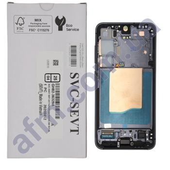 Дисплей Samsung сервісний S931 Galaxy S25 чорний + рамка GH82-36329A