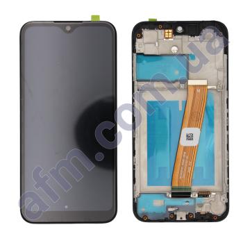 Дисплей Samsung A015M Galaxy A01 (широкий коннектор) чорний + рамка