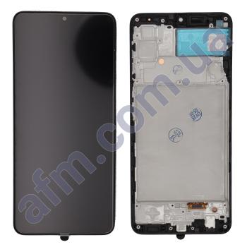 Дисплей Samsung A225F Galaxy A22 OLED чёрный + рамка