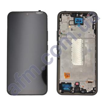 Дисплей Samsung A346B Galaxy A34 OLED (Small LCD) чорний + рамка