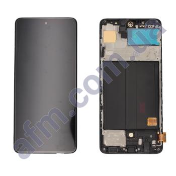 Дисплей Samsung A515F Galaxy A51 OLED (Small LCD) чорний + рамка