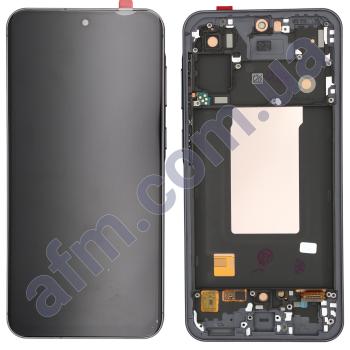 Дисплей Samsung A566 Galaxy A56 IPS чорний + рамка сіра