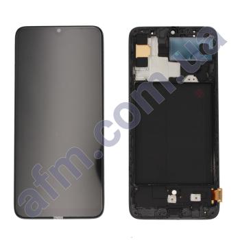 Дисплей Samsung A705F Galaxy A70 OLED (Small LCD) чорний + рамка