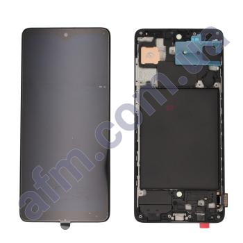 Дисплей Samsung A715F Galaxy A71 OLED (Small LCD) чорний + рамка