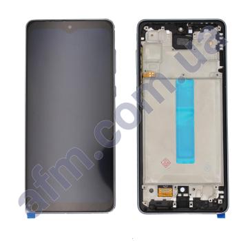 Дисплей Samsung A736 Galaxy A73 5G OLED (Small LCD) чорний + рамка сіра