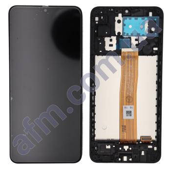 Дисплей Samsung M127 Galaxy M12 чорний + рамка