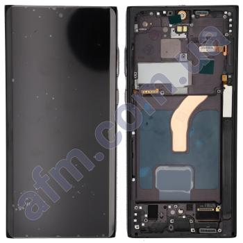Дисплей Samsung S908B Galaxy S22 Ultra OLED чёрный + рамка