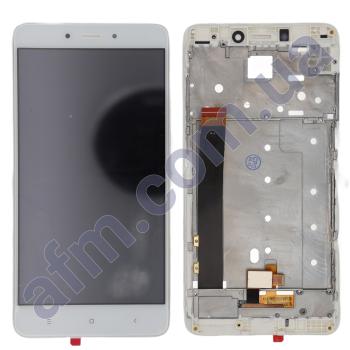 Дисплей Xiaomi Redmi Note 4 MediaTek білий + рамка