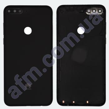 Задня кришка Huawei Y7 2018 (LDN-L01/ LDN-L21) чорна + Скло камери