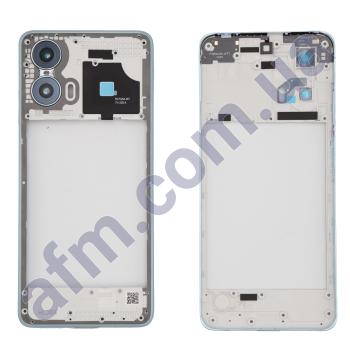 Середня частина (рамка корпуса) Motorola XT2425-4 Moto G24 Power синя Ink Blue + Скло камери