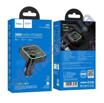 FM модулятор Hoco E85 38W PD20W + QC3.0 чорний