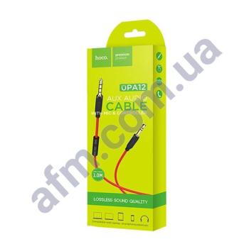 Кабель AUX Hoco UPA12 Audio + мікрофон 1м чорний