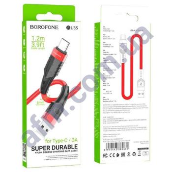 USB кабель Borofone BU35 60W Type-C червоний